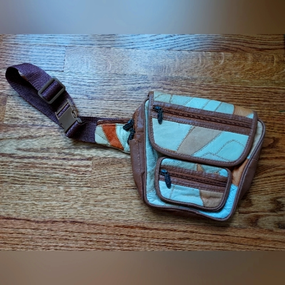 Tinder 90s Vintage Leather Patchwork Fanny Pack